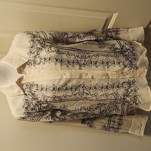 Cami NYC Cotton Silk Lightweight Button Blouse Shirt Small